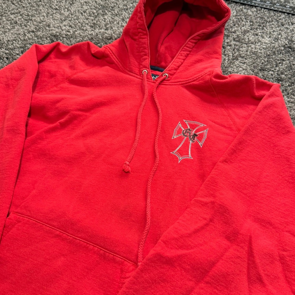 Vintage N-Line Lee Ghetto Choppers Hoodie Mens Red Excellent Biker Graphic XL